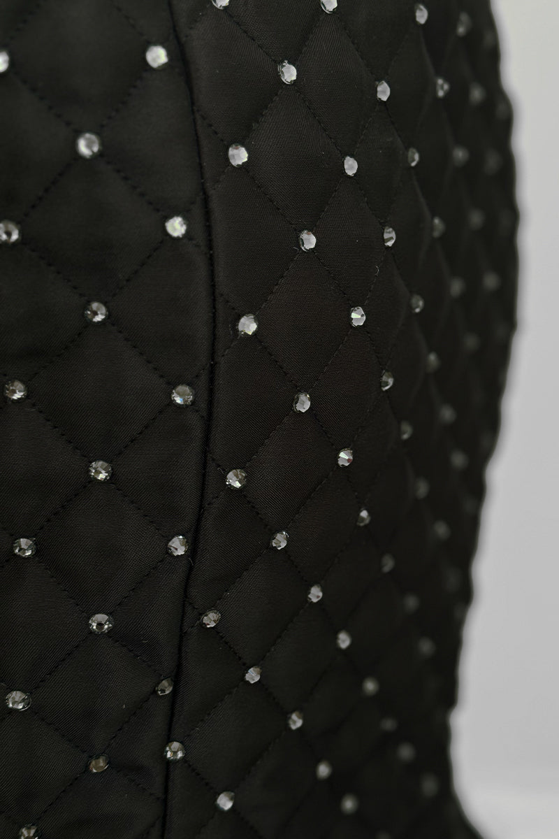 QUILTED MINI DRESS IN BLACK - CULT MIA