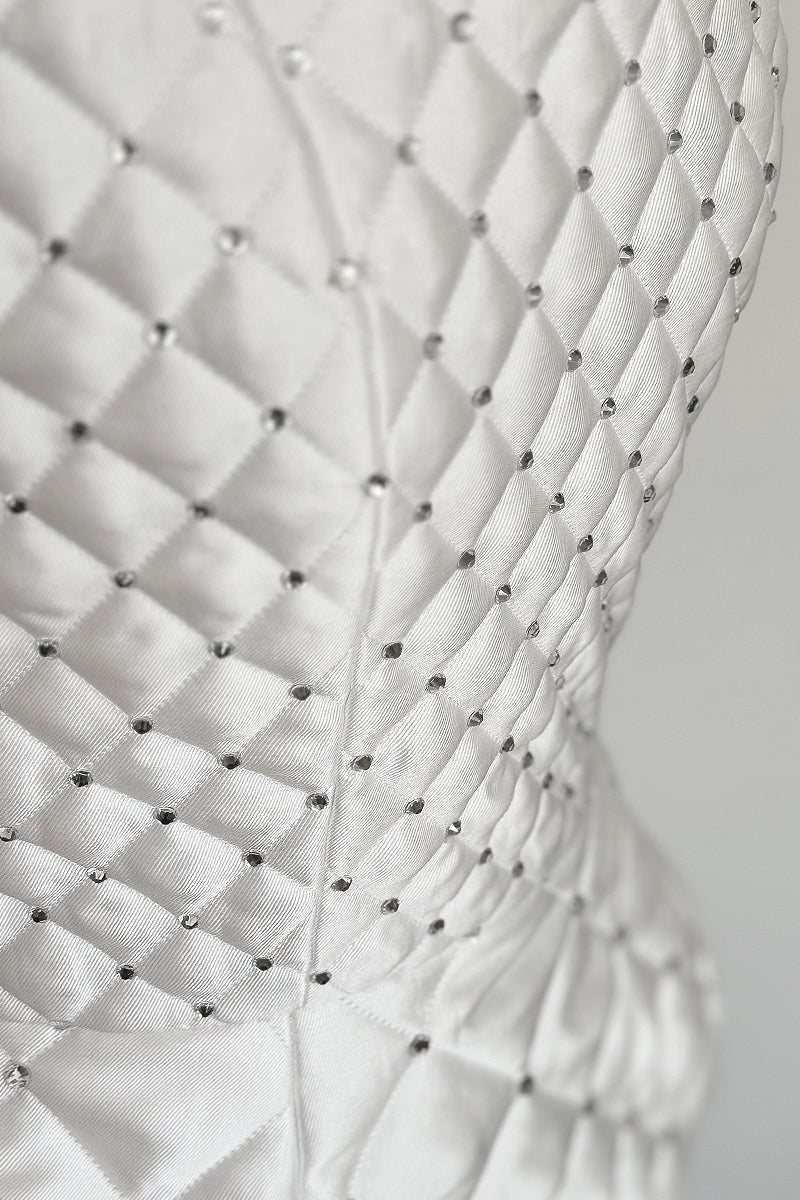 QUILTED MINI DRESS IN WHITE - CULT MIA