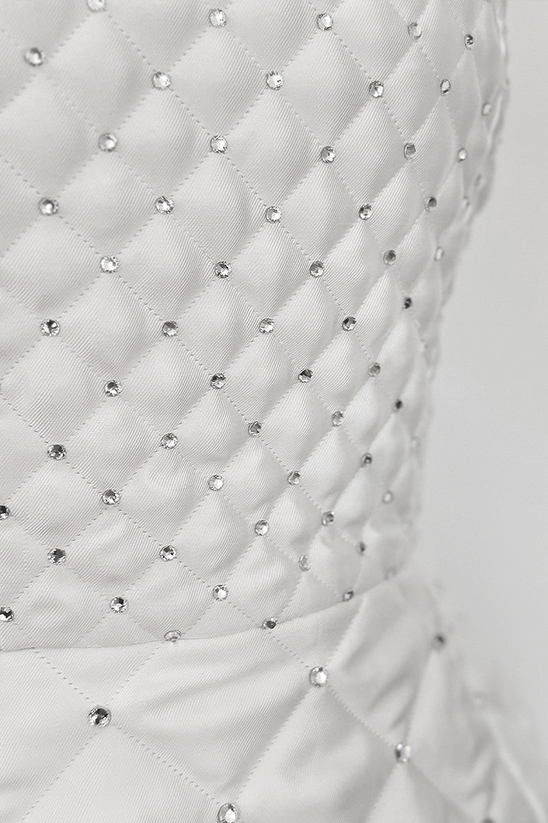 QUILTED MINI DRESS IN WHITE - CULT MIA