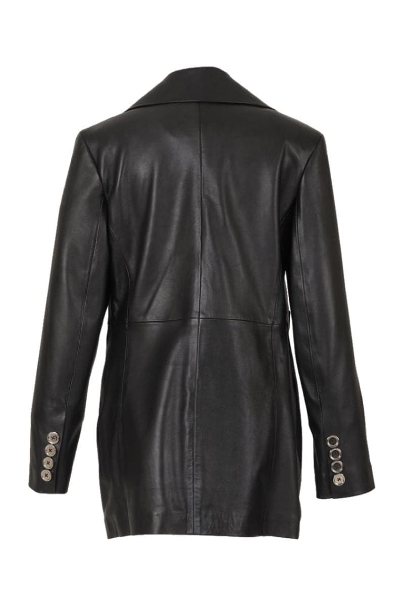 BLACK EZRA LEATHER BLAZER | Double A | CULT MIA
