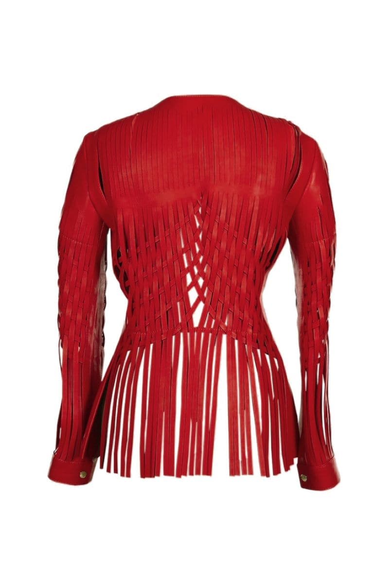 CULT MIA X DOUBLE A ATTALEA RED LEATHER JACKET | Double A | CULT MIA