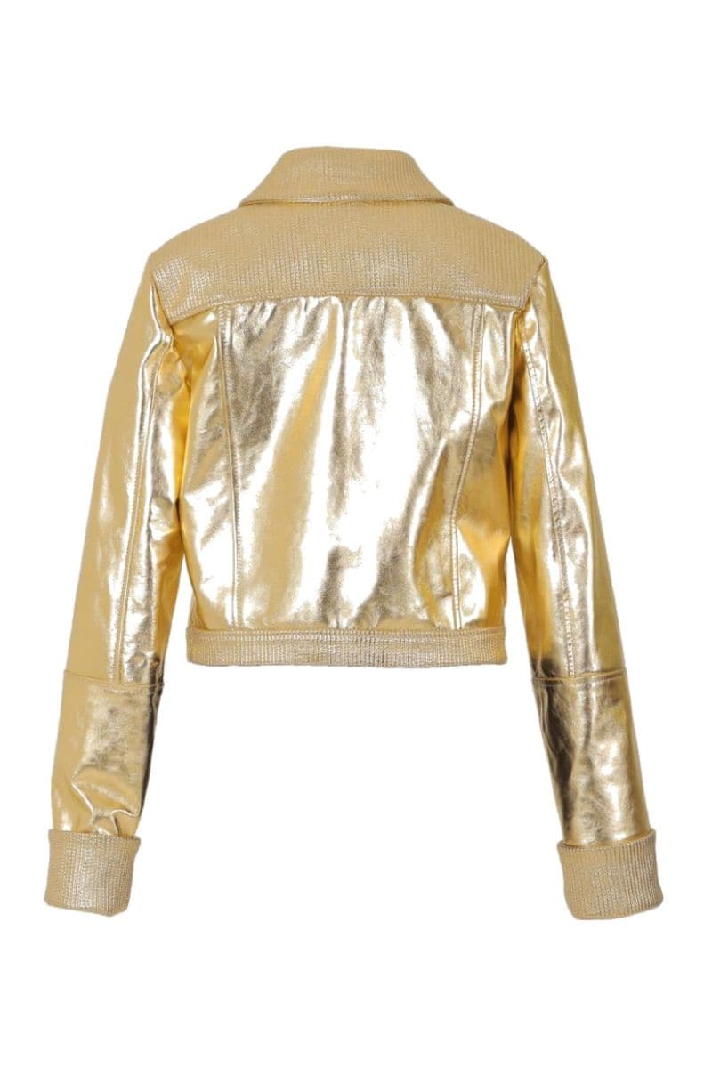 GOLD AUZINNIA LEATHER JACKET | Double A | CULT MIA