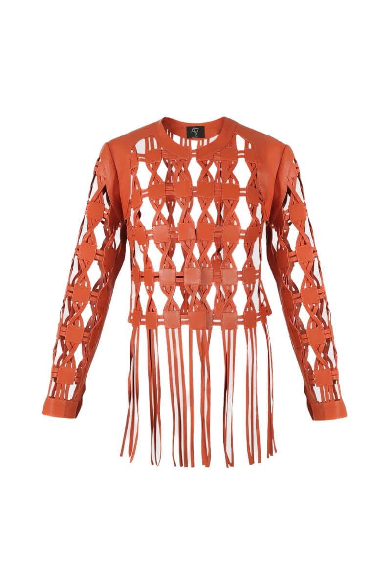 ORANGE HEATHER LEATHER JACKET | Double A | CULT MIA