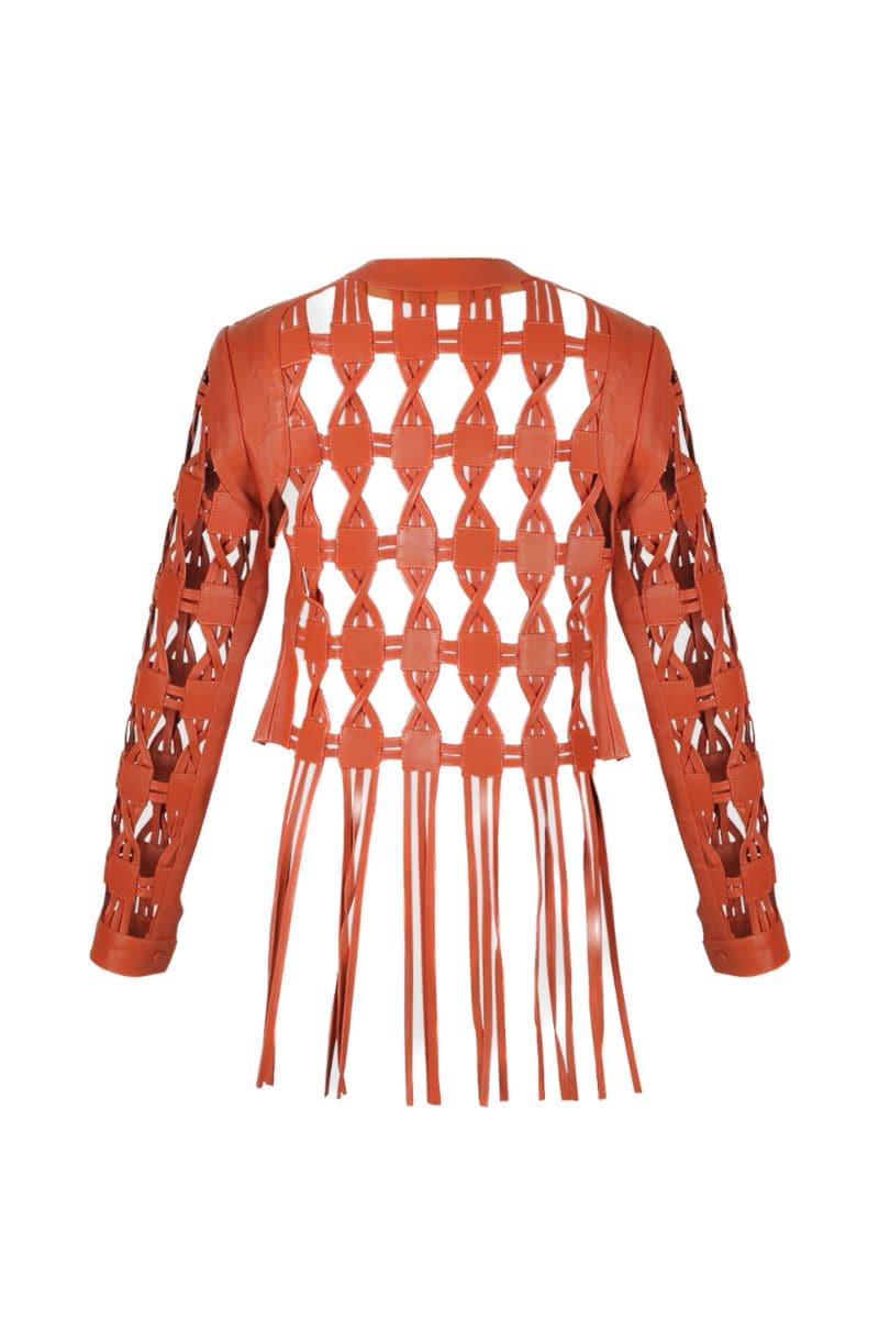 ORANGE HEATHER LEATHER JACKET | Double A | CULT MIA