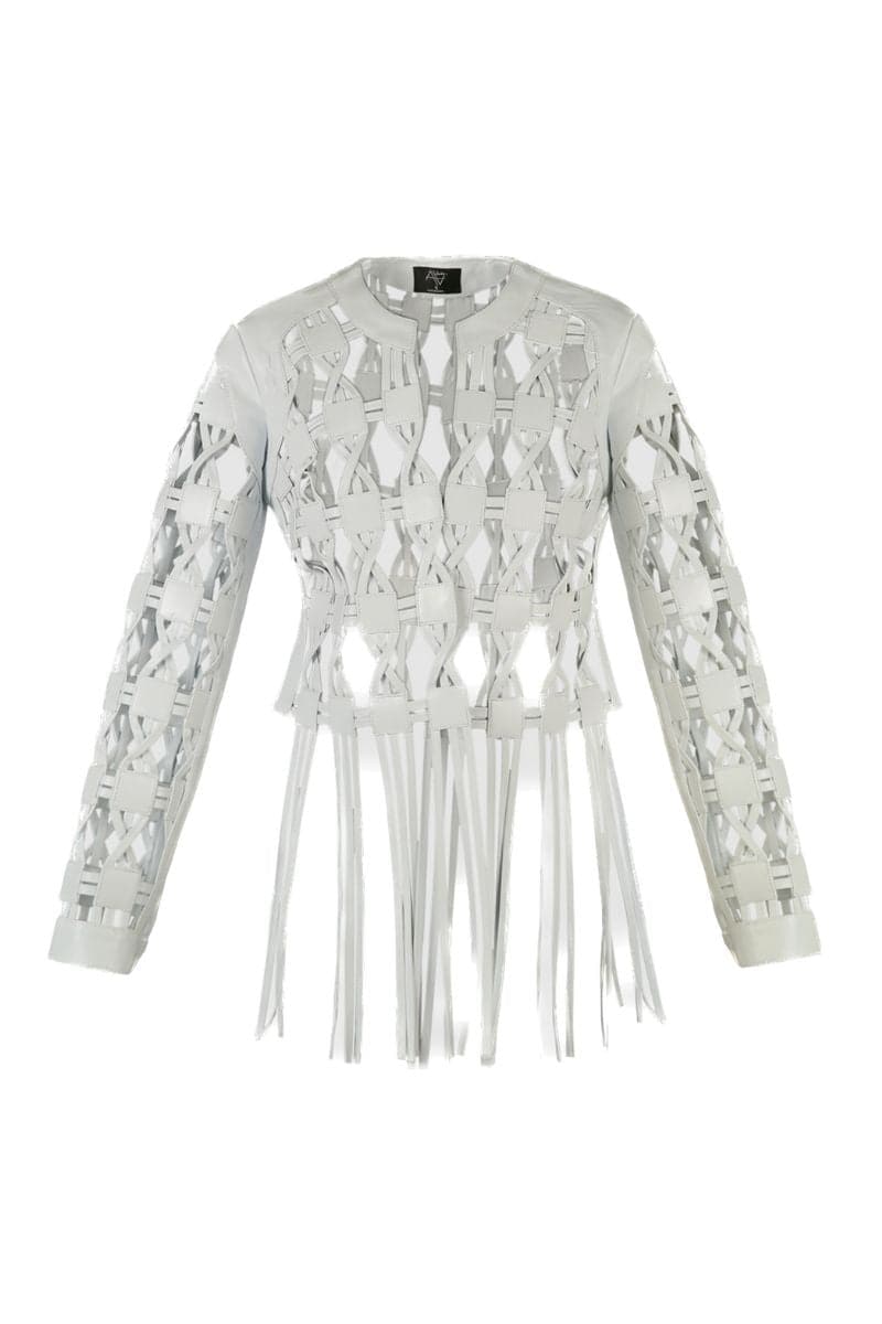 WHITE HEATHER LEATHER JACKET | Double A | CULT MIA