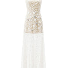 Arti Apparel ASTE gown with intricate embroidery, front view showcasing elegant design and flowing fabric.