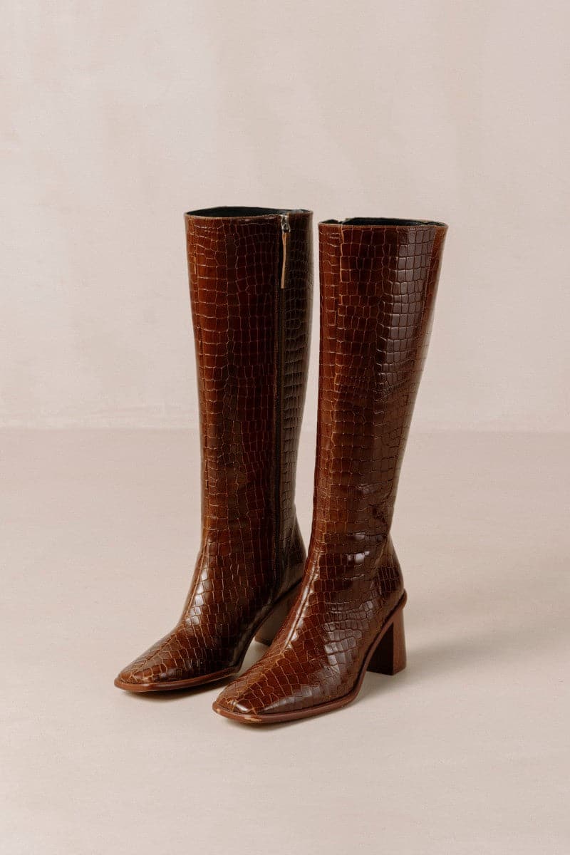 EAST ALLI BROWN LEATHER BOOTS - CULT MIA