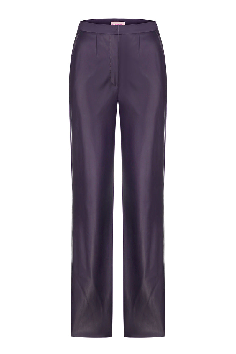 ECO-LEATHER PURPLE PANTS - CULT MIA