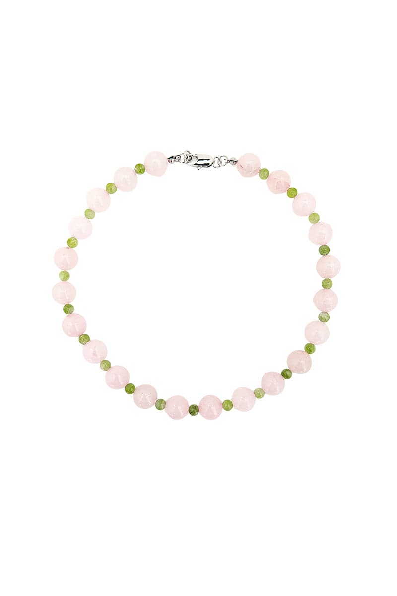 ROSE QUARTZ EDELIE NECKLACE AND INAYA BRACELET SET - CULT MIA