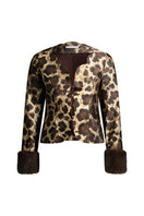 Scarlett Gasque Anastasia leopard print top shown from the front, featuring a stylish design in a bold animal pattern.