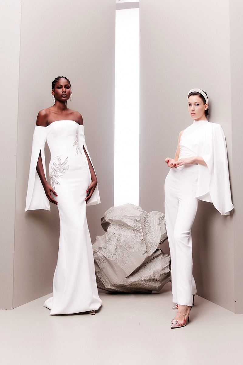 CRYSTAL EMBELLISHED OFF-SHOULDER BRIDAL GOWN - CULT MIA