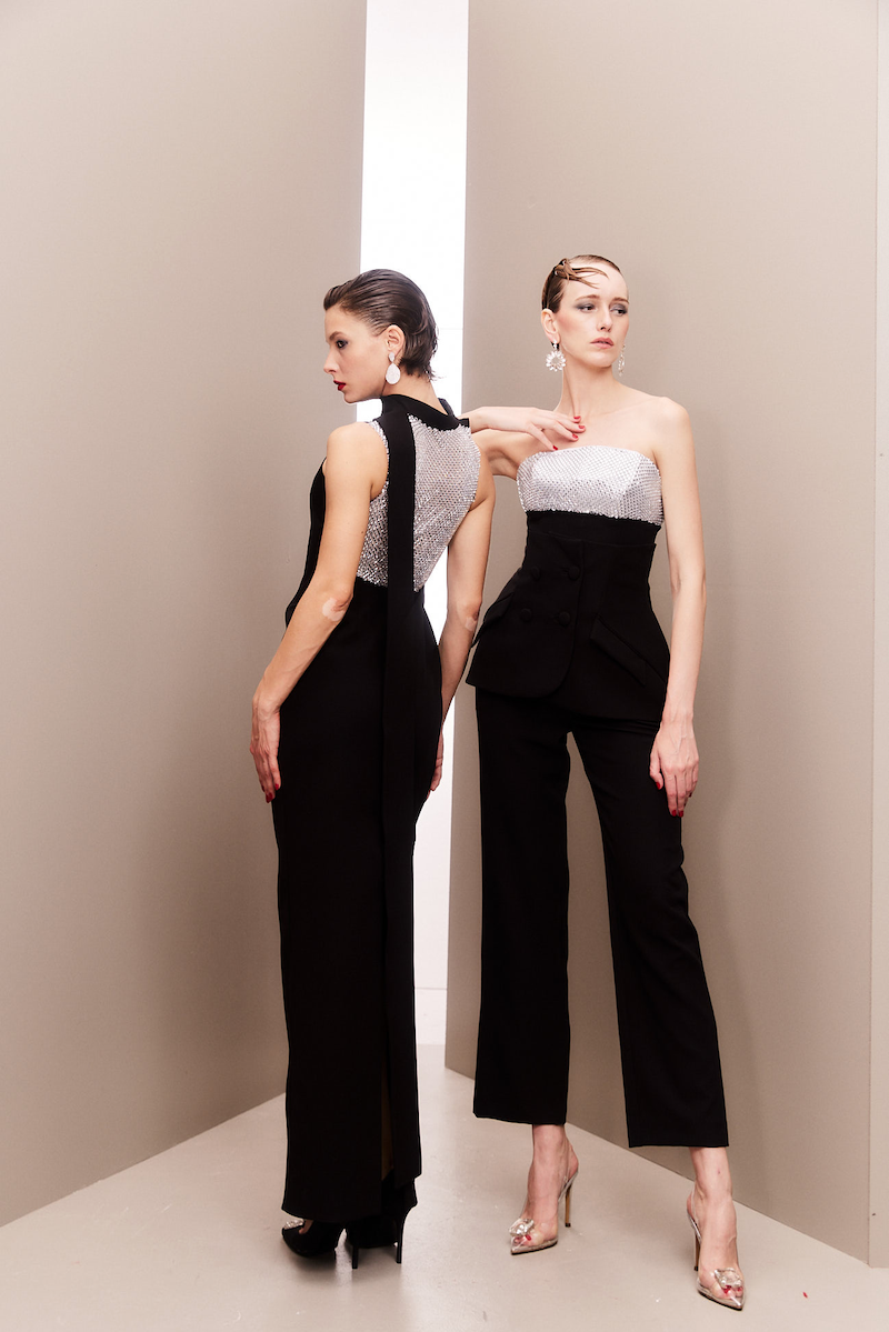 DAZZLING CRYSTAL-ADORNED BACK EVENING GOWN - CULT MIA