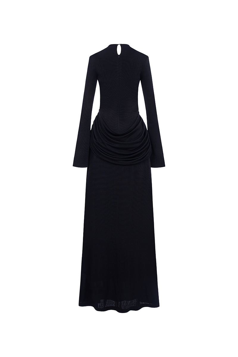 TWINKLE JERSEY SPANDEX MAXI DRESS IN BLACK | CULT MIA