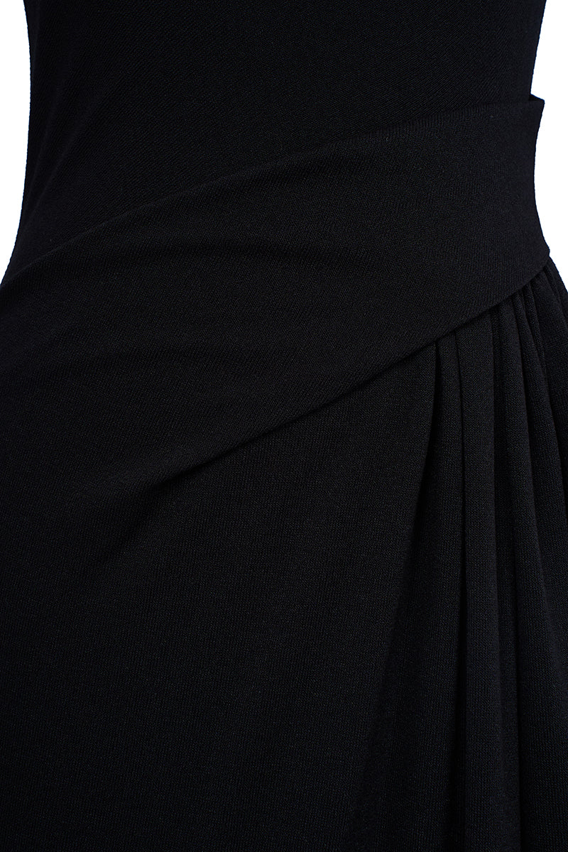 Black and white spandex knit maxi dress by EEGEN Studio, featuring a fitted silhouette and stylish pattern.