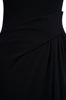 Black and white spandex light knit gown by EEGEN STUDIO, featuring a fitted silhouette and stylish design.