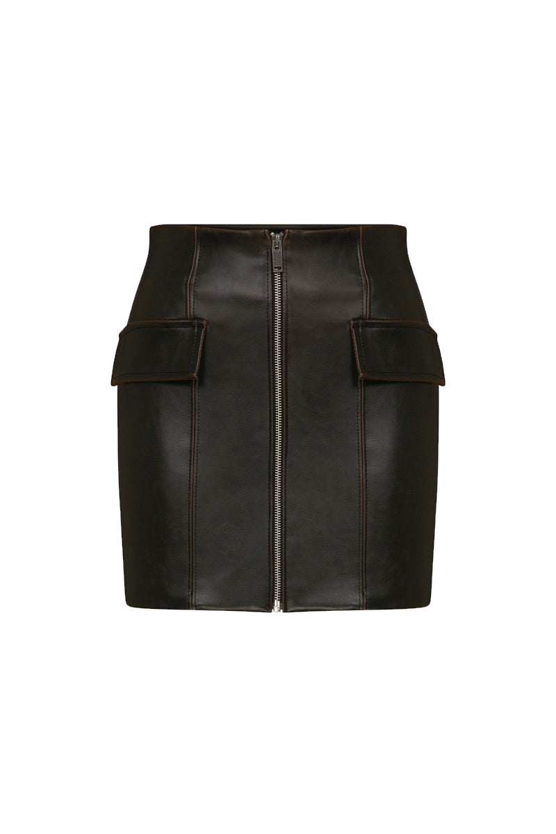 ELISE LEATHER MINI SKIRT