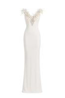 White Plan Envious Dress gown featuring elegant fabric and intricate design, perfect for formal occasions.