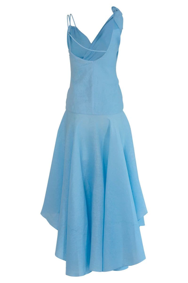 MAREA DRAPED BLUE MIDI DRESS | Estefania | CULT MIA