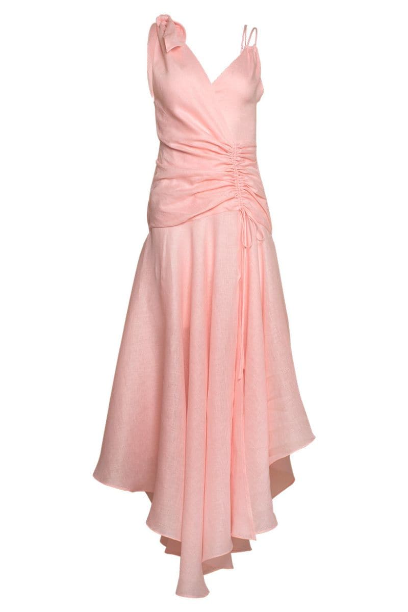 MAREA DRAPED PINK MIDI DRESS | Estefania | CULT MIA