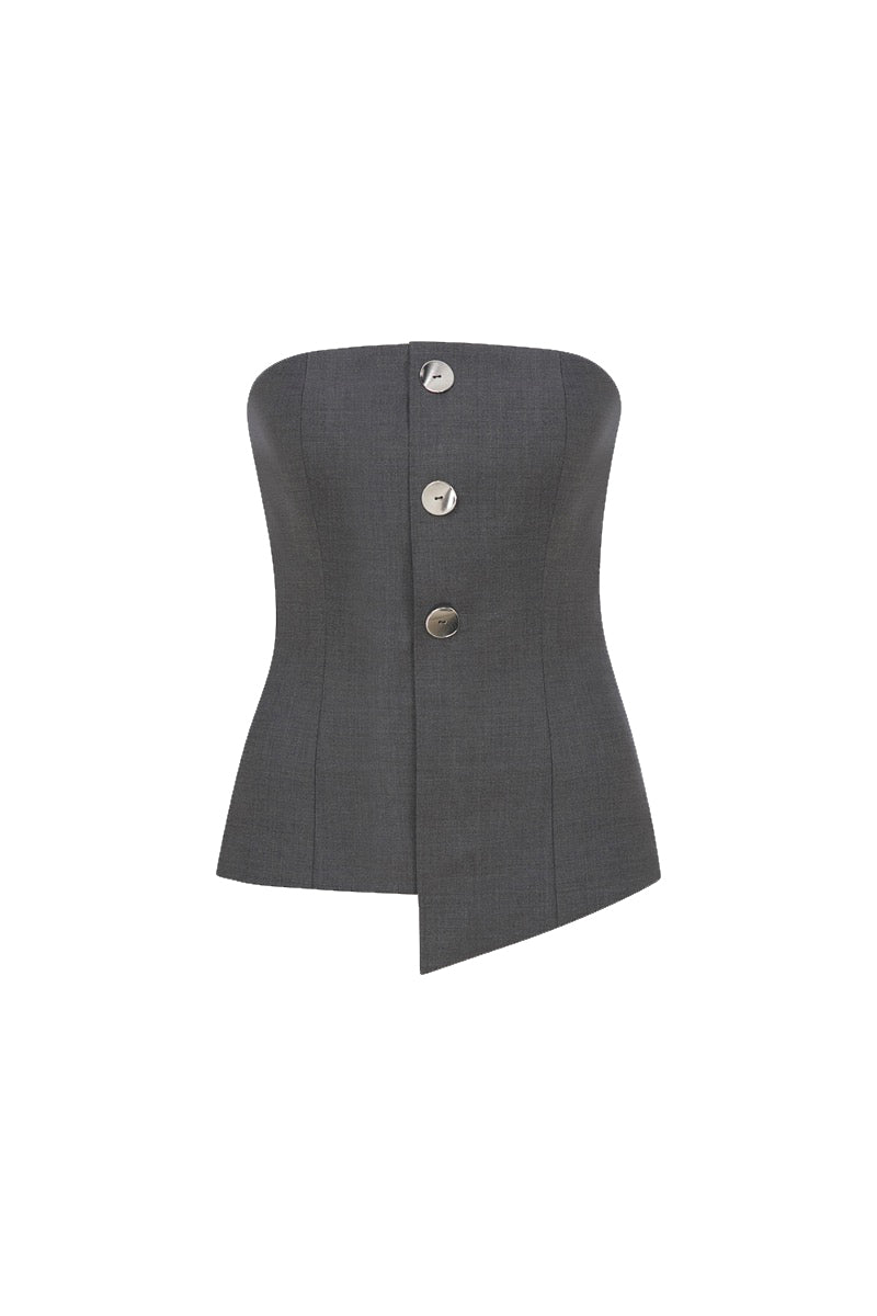 EVE STRAPLESS TOP WITH BUTTON DETAIL