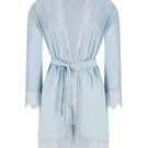 Blue kimono loungewear by Ellipse Lingerie, showing a flowing, comfortable fabric with a relaxed fit and elegant design.