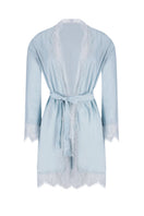 Blue kimono loungewear by Ellipse Lingerie, showing a flowing, comfortable fabric with a relaxed fit and elegant design.