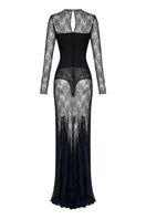 Back view of Gigii's Venice Maxi Dress with flowing fabric and elegant design, perfect for stylish summer occasions.