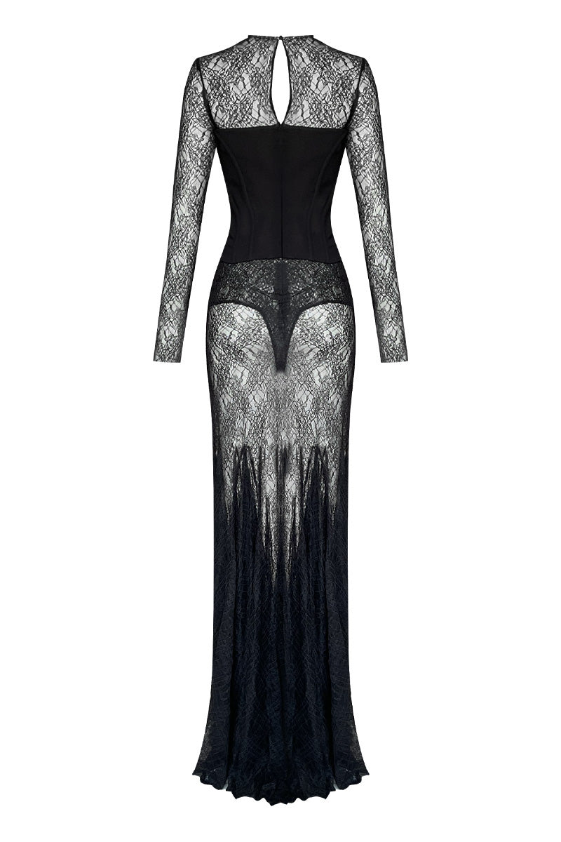 Back view of Gigii's Venice Maxi Dress with flowing fabric and elegant design, perfect for stylish summer occasions.