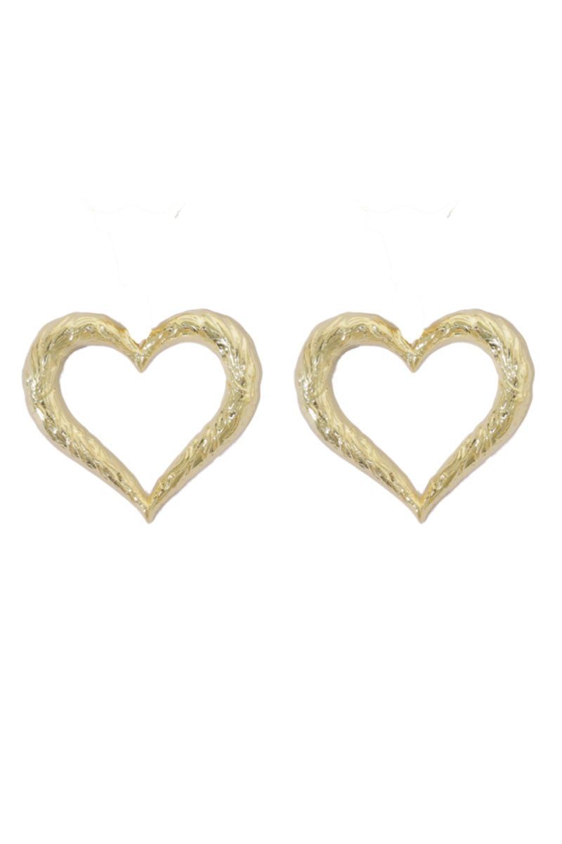 Heart-shaped earrings by Natia x Lako featuring gold-tone metal and delicate design, perfect for elegant accessories.