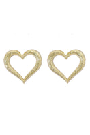 Heart-shaped earrings by Natia x Lako featuring shiny gold finish and delicate design, perfect for elegant accessories.