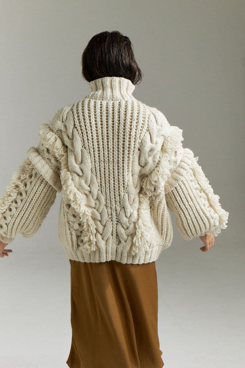 ANASTASIA CABLE TURTLENECK SWEATER | First Born Knits | CULT MIA