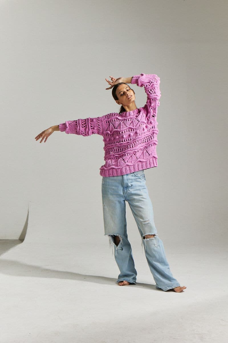 CANDY LOLLY POP CREW NECK SWEATER | First Born Knits | CULT MIA