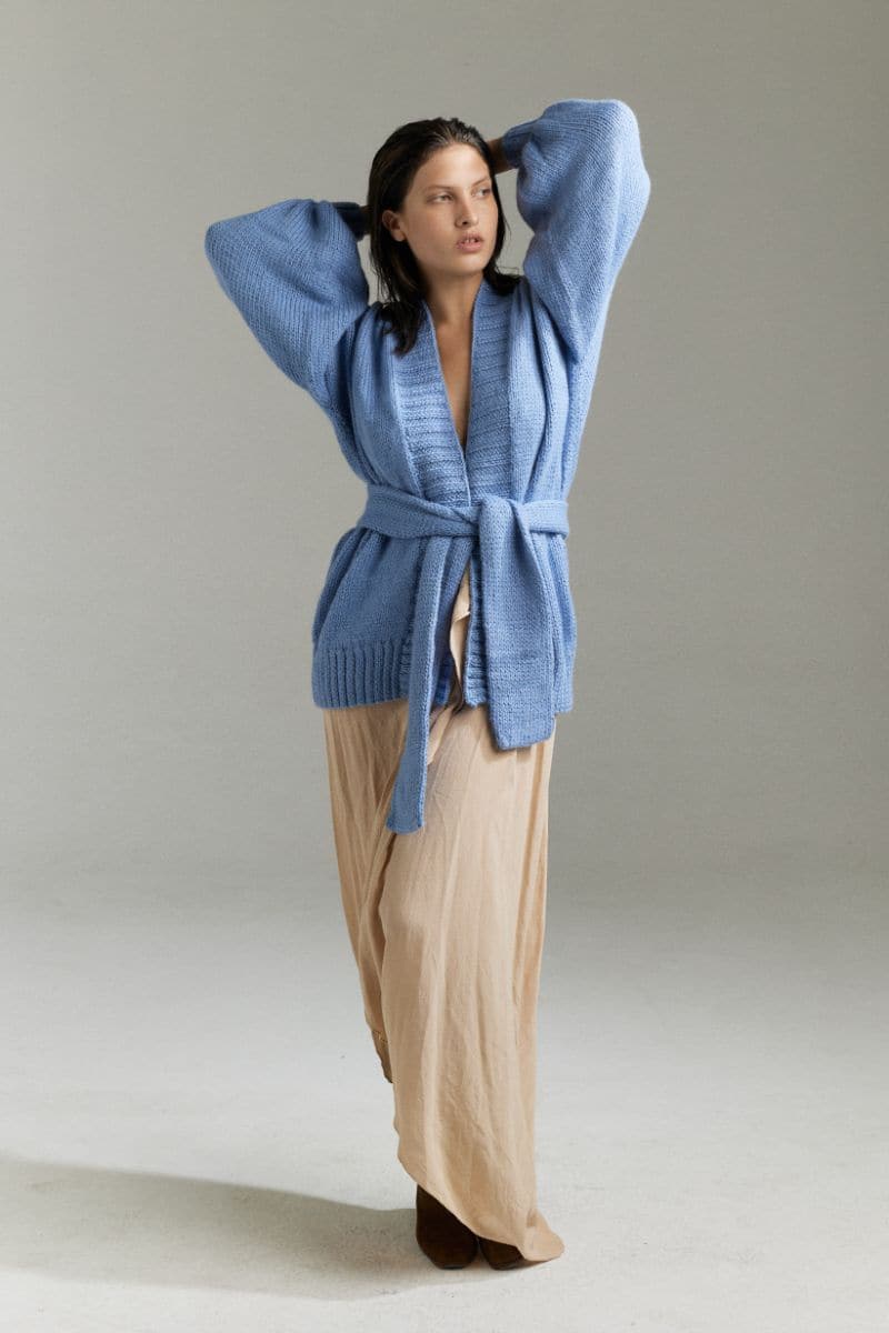 DEMOISELLE OVERSIZED BELTED CARDIGAN | First Born Knits | CULT MIA