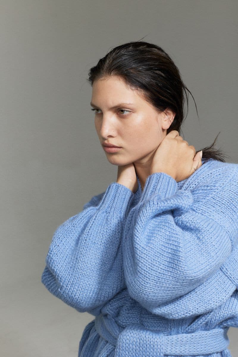 DEMOISELLE OVERSIZED BELTED CARDIGAN | First Born Knits | CULT MIA
