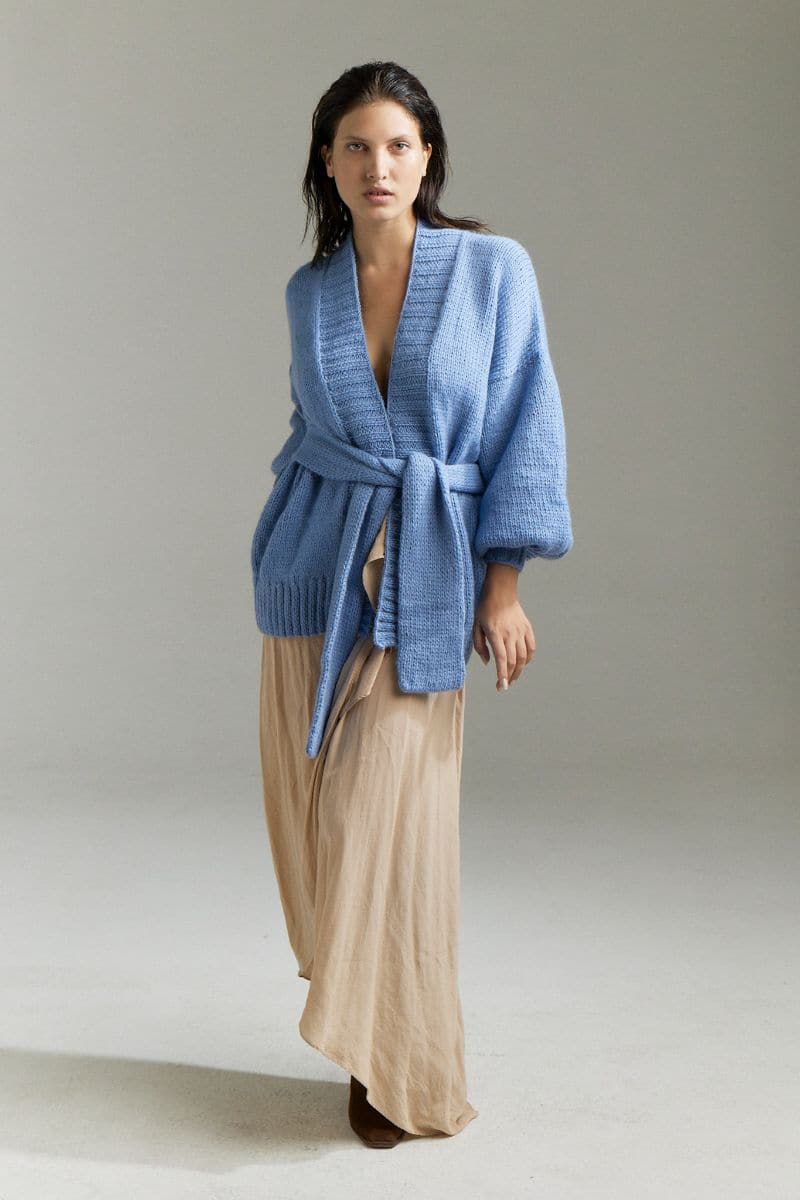 DEMOISELLE OVERSIZED BELTED CARDIGAN | First Born Knits | CULT MIA