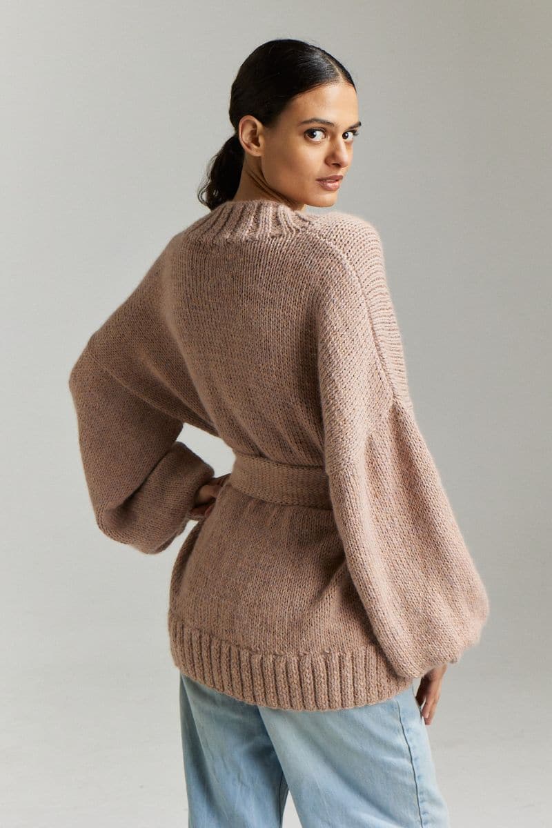 DEMOISELLE OVERSIZED BELTED CARDIGAN | First Born Knits | CULT MIA