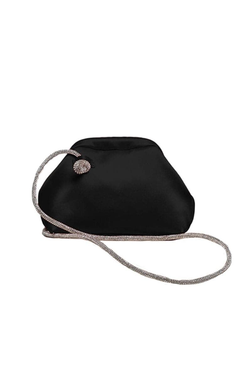 Black mini money pouch clutch by Folklore The Label with compact design and zipper closure, perfect for small essentials.