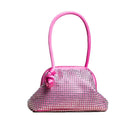 Pink Diamond mini money pouch by Folklore The Label, a stylish top handle bag with a vibrant pink design.