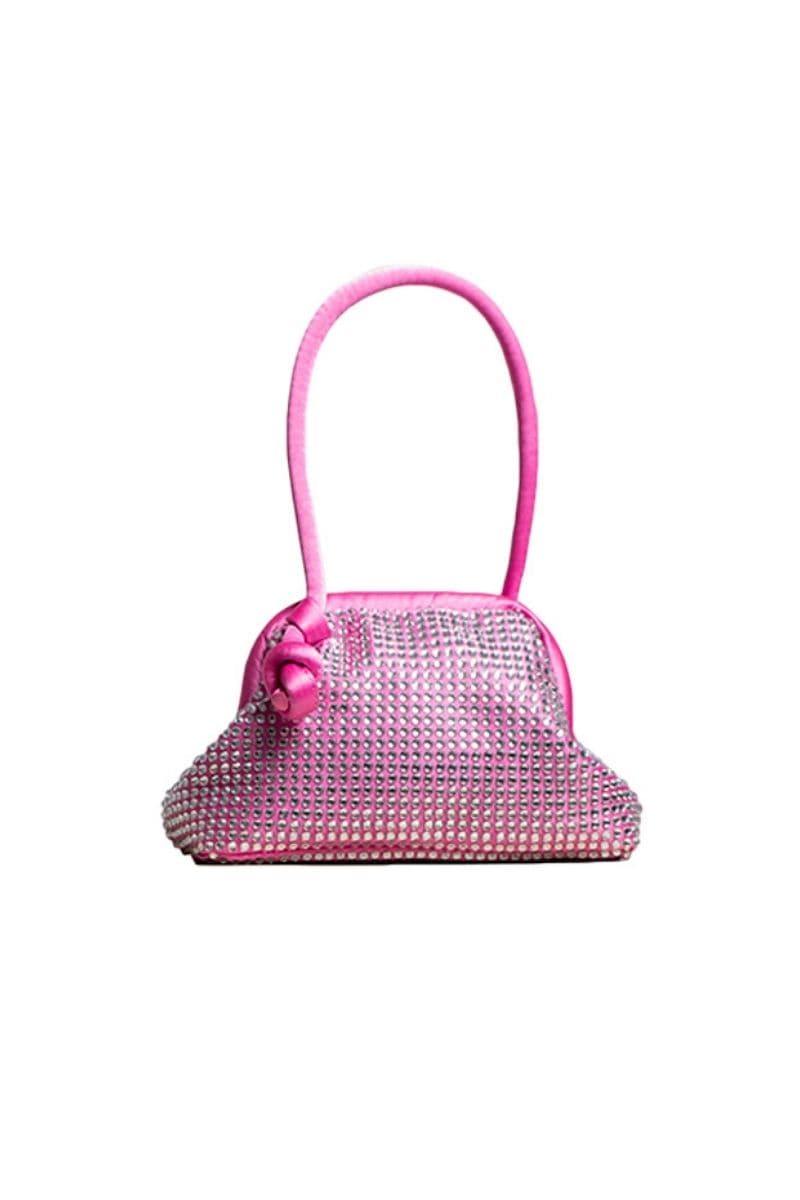 Pink Diamond mini money pouch by Folklore The Label, a stylish top handle bag with a vibrant pink design.