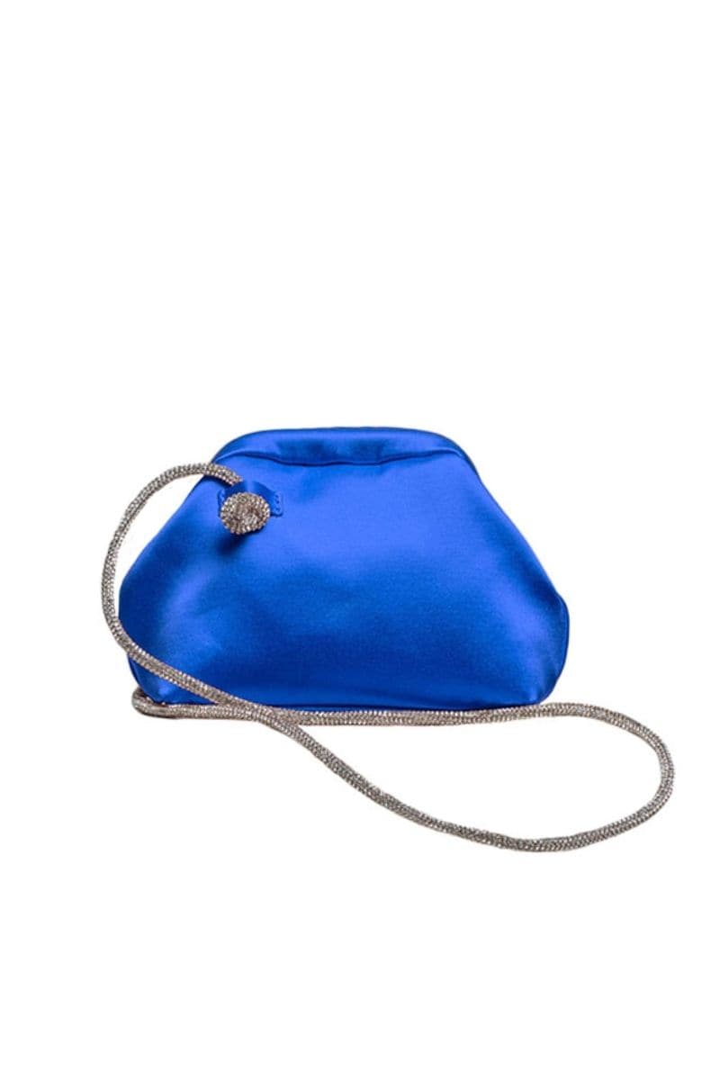 Royal blue mini money pouch clutch by Folklore the Label, compact accessory with a sleek design and secure closure.