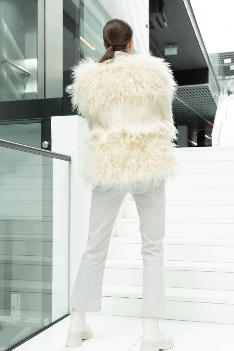 CREAM FAUX FUR JACKET | Fortini | CULT MIA