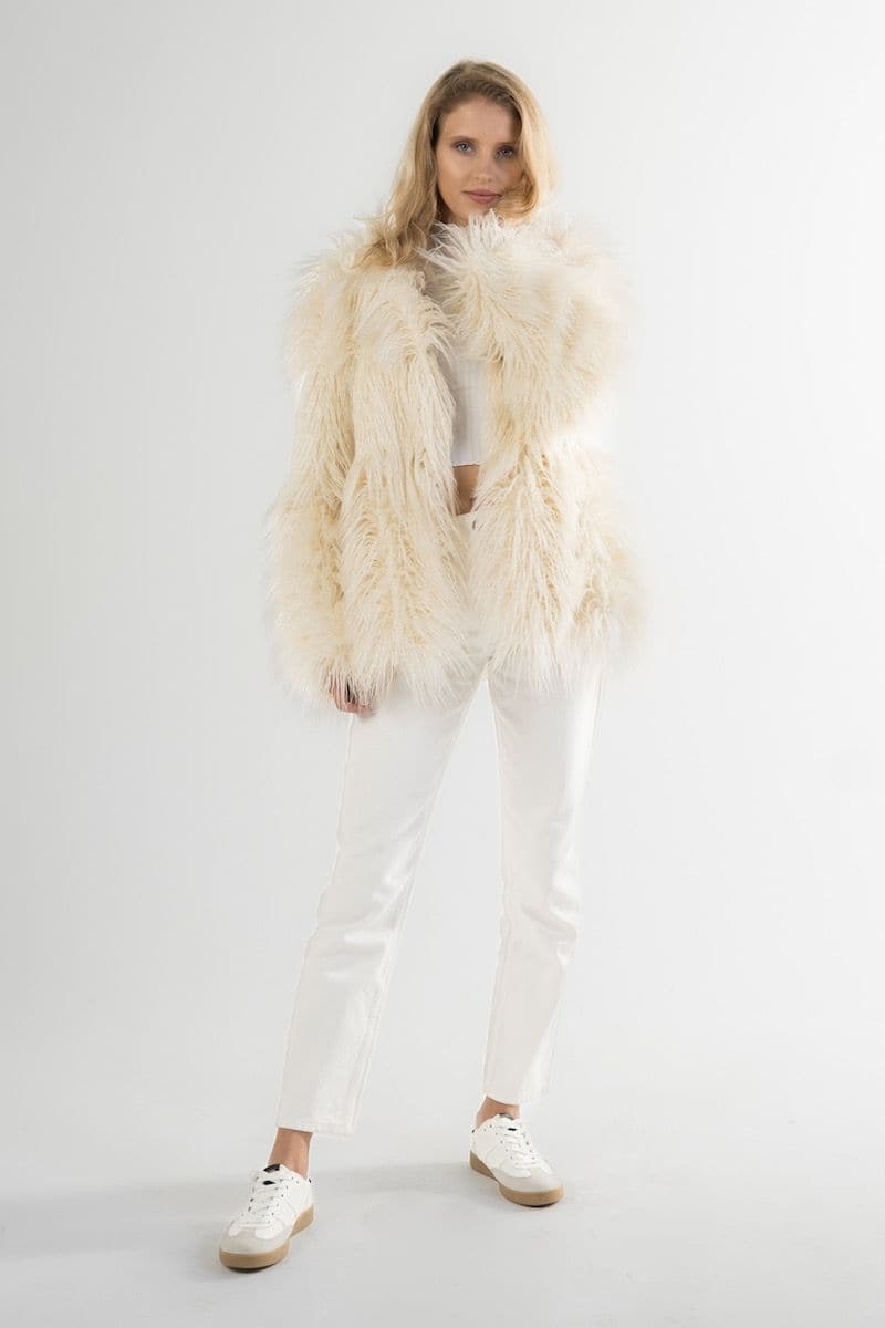 CREAM FAUX FUR JACKET | Fortini | CULT MIA