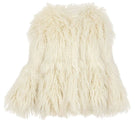 Fortini SR Cream Faux Fur Jacket in crème, XS, showcasing soft faux fur material and stylish design for cold weather fashion.