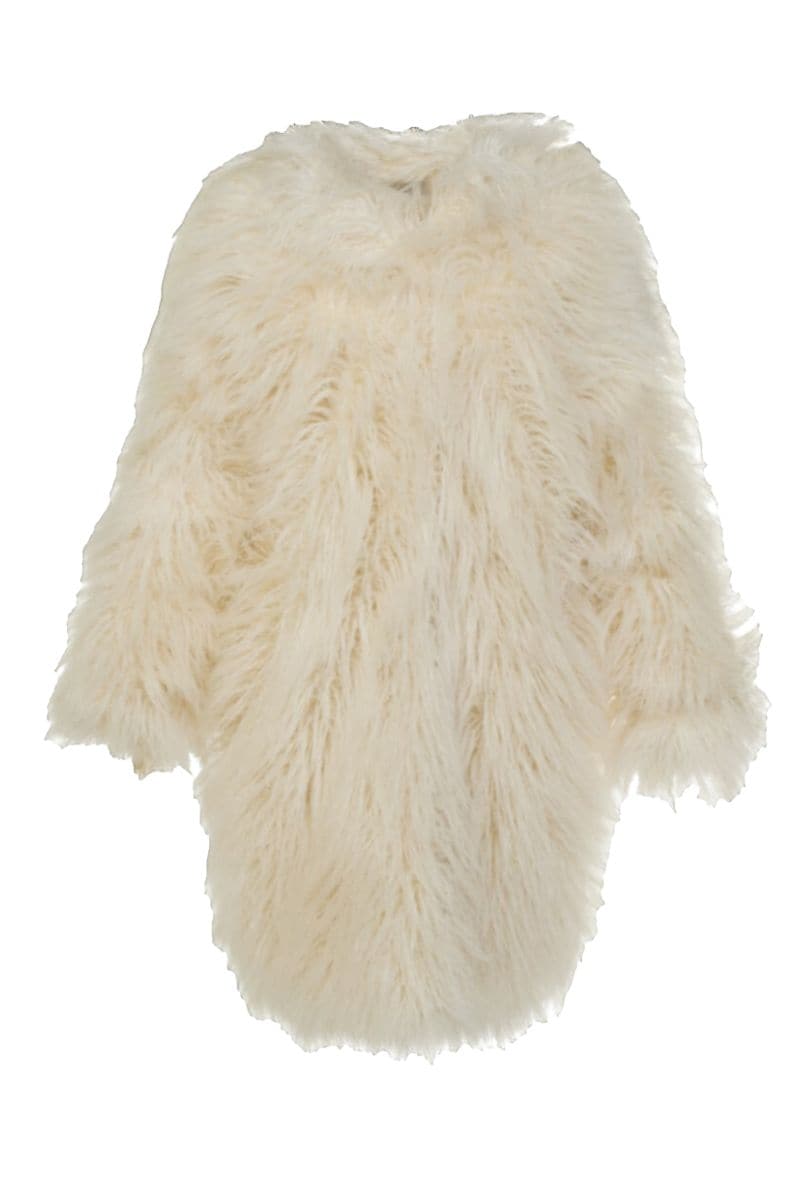 FLUFFY CREAM FAUX FUR COAT | Fortini | CULT MIA