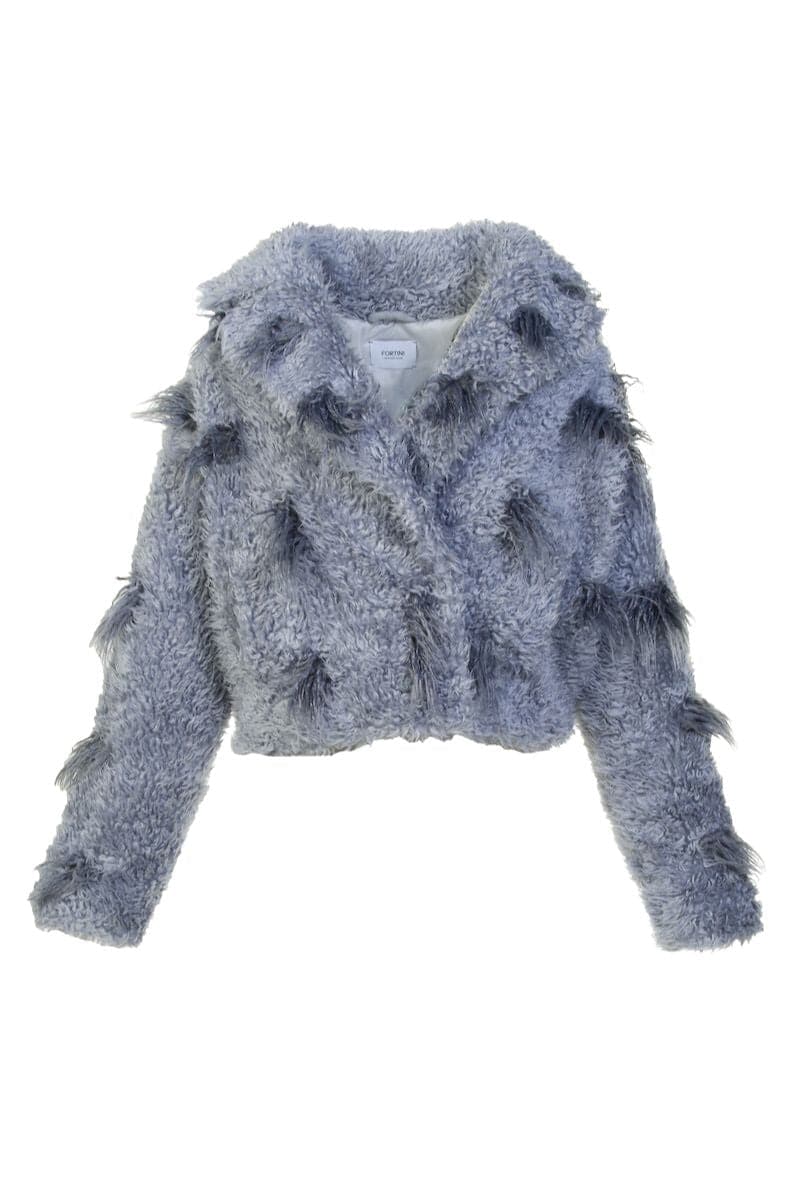 GRAY LLAMA FAUX FUR JACKET | Fortini | CULT MIA