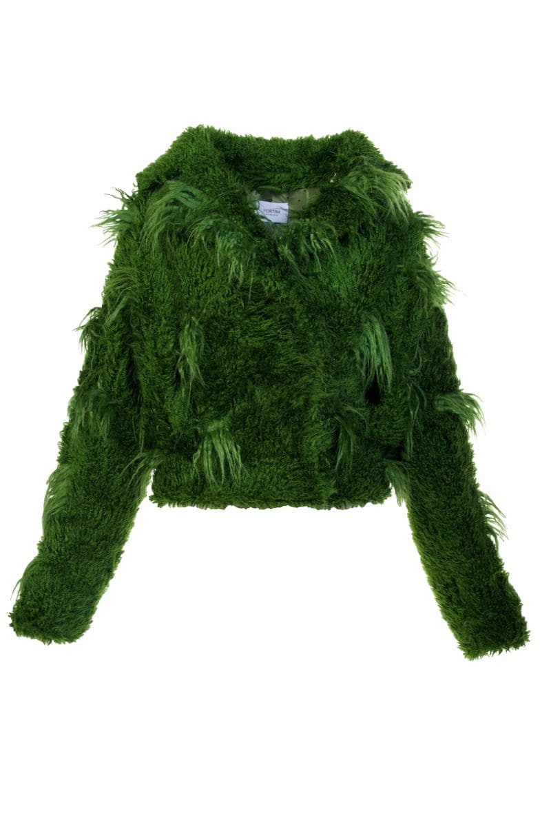 GREEN LLAMA FAUX FUR JACKET | Fortini | CULT MIA