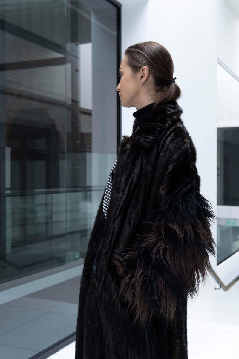 LONG BROWN FAUX FUR COAT WITH FLUFFY SLEEVES | Fortini | CULT MIA