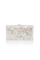 Ivory Aphrodite Mother of Pearl clutch by Freya Rose, elegant evening bag with shimmering pearl details and sleek design.