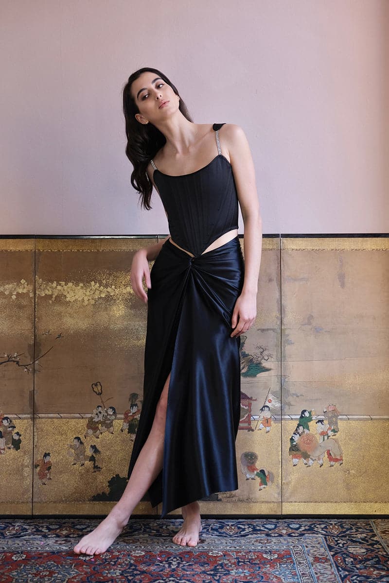 KNOT SKIRT IN MIDNIGHT - CULT MIA