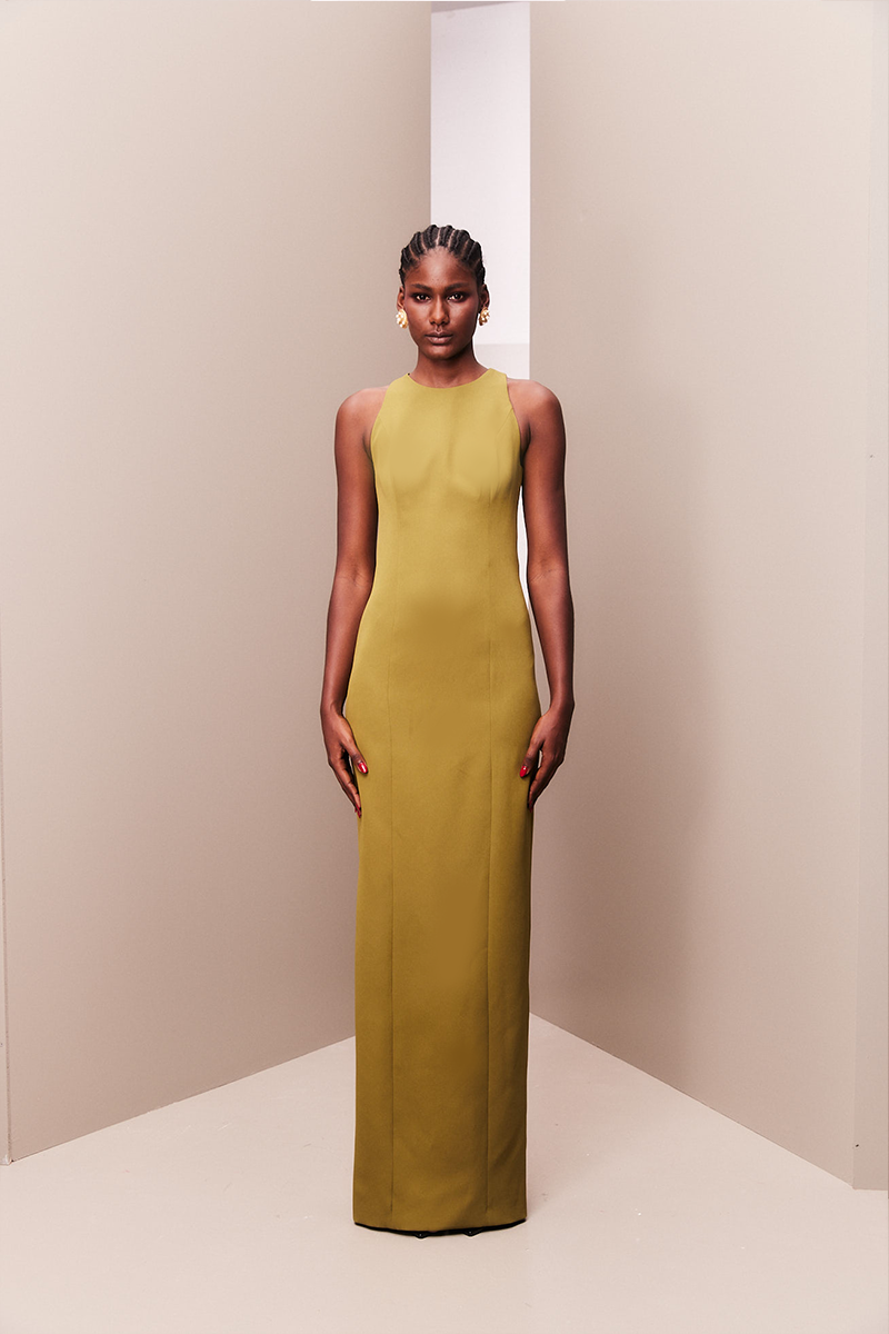 ANIS PLEATED DETACHABLE CAPE MAXI DRESS - CULT MIA